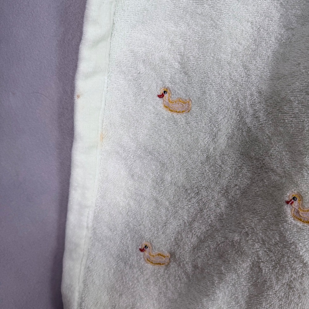 Y2K Vanity Fair Spa Wrap Women L/XL Mint Green Duck Embroidered Scallop - Picture 11 of 11